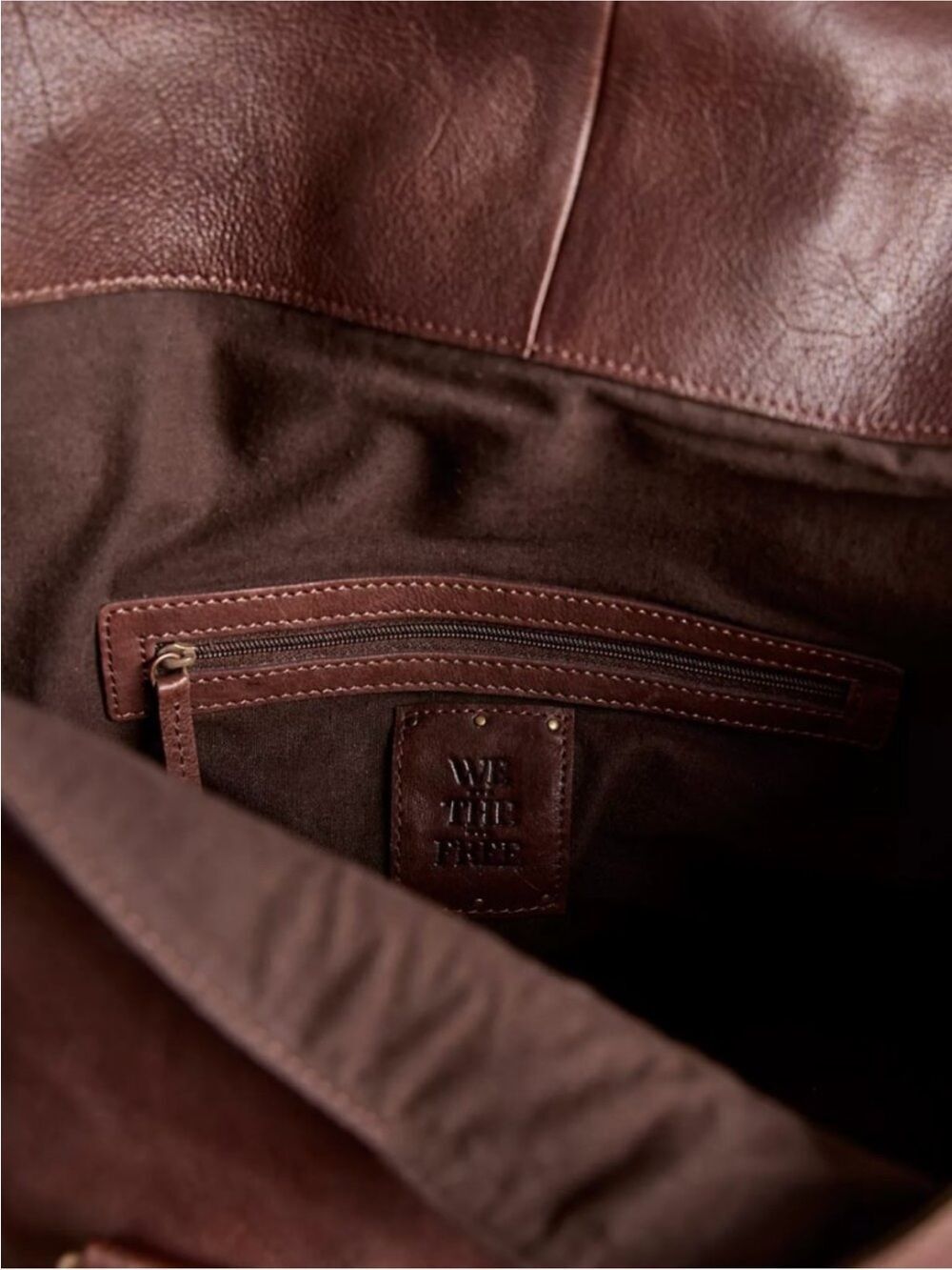 Free People Shay Tote Espresso Brown Studded Leather Satchel - Picture 6 of 10